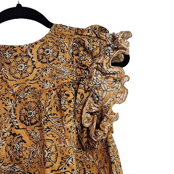 NWT House of Harlow 1960 Mustard Yellow Peasant Top Small - Picture 4 of 9